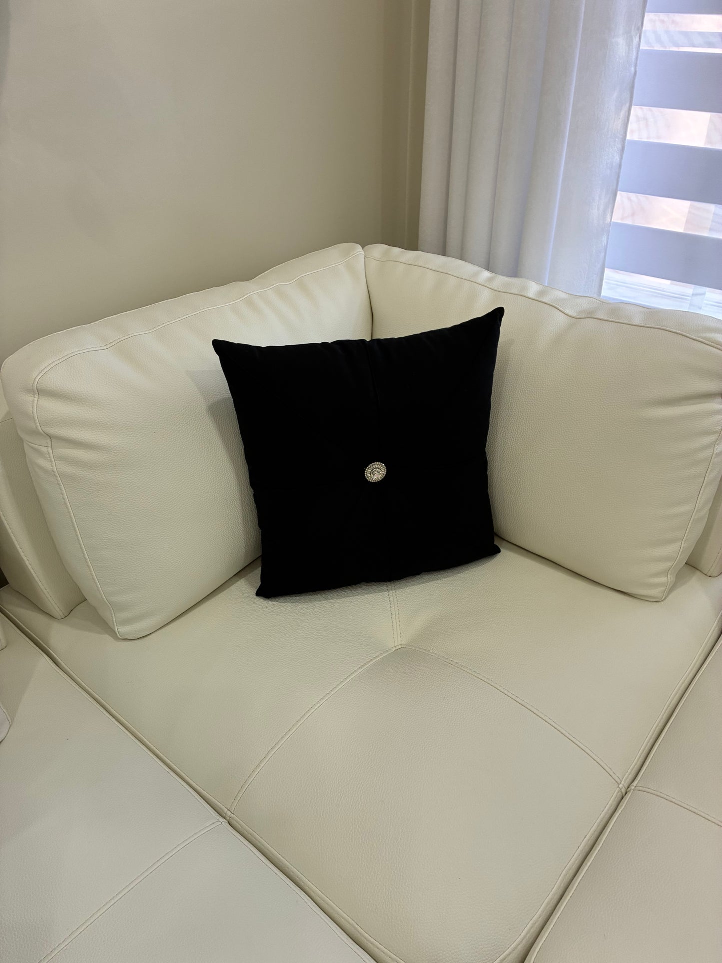 Small Homemade Fabric Cushion - Black