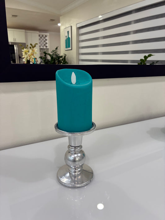 Blue Painted Candle