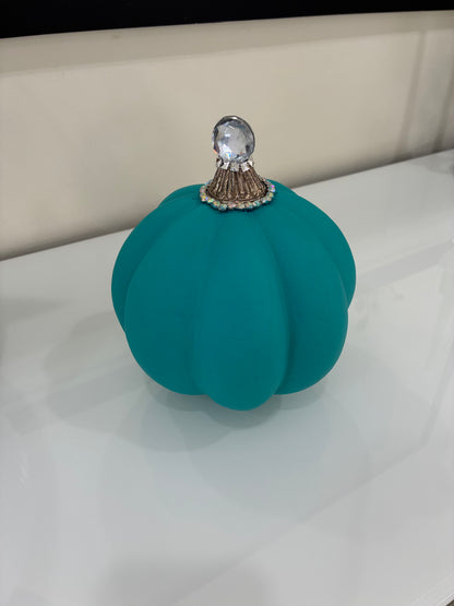 Blue Hand-painted glass cake stand